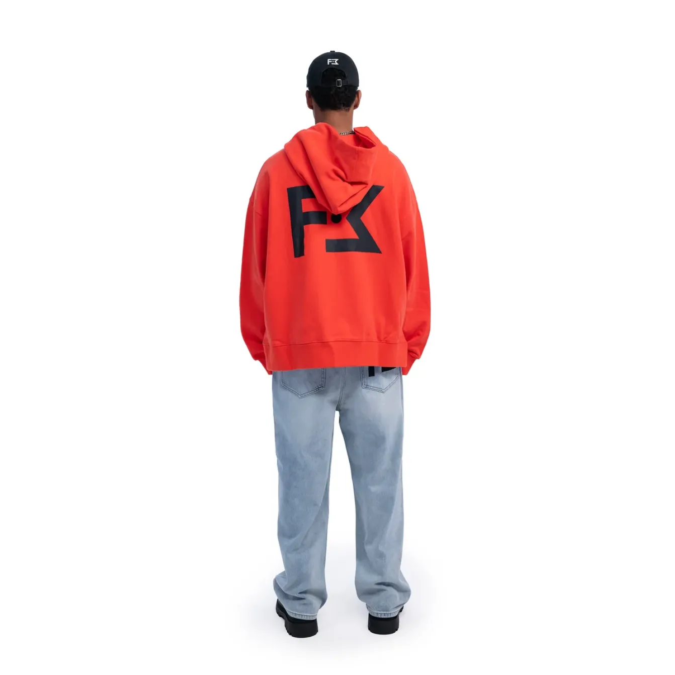 Freeminds  - RADIANT RED BOUNDARIES OVERSIZED HOODIE
