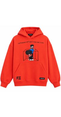 Freeminds  - RADIANT RED BOUNDARIES OVERSIZED HOODIE