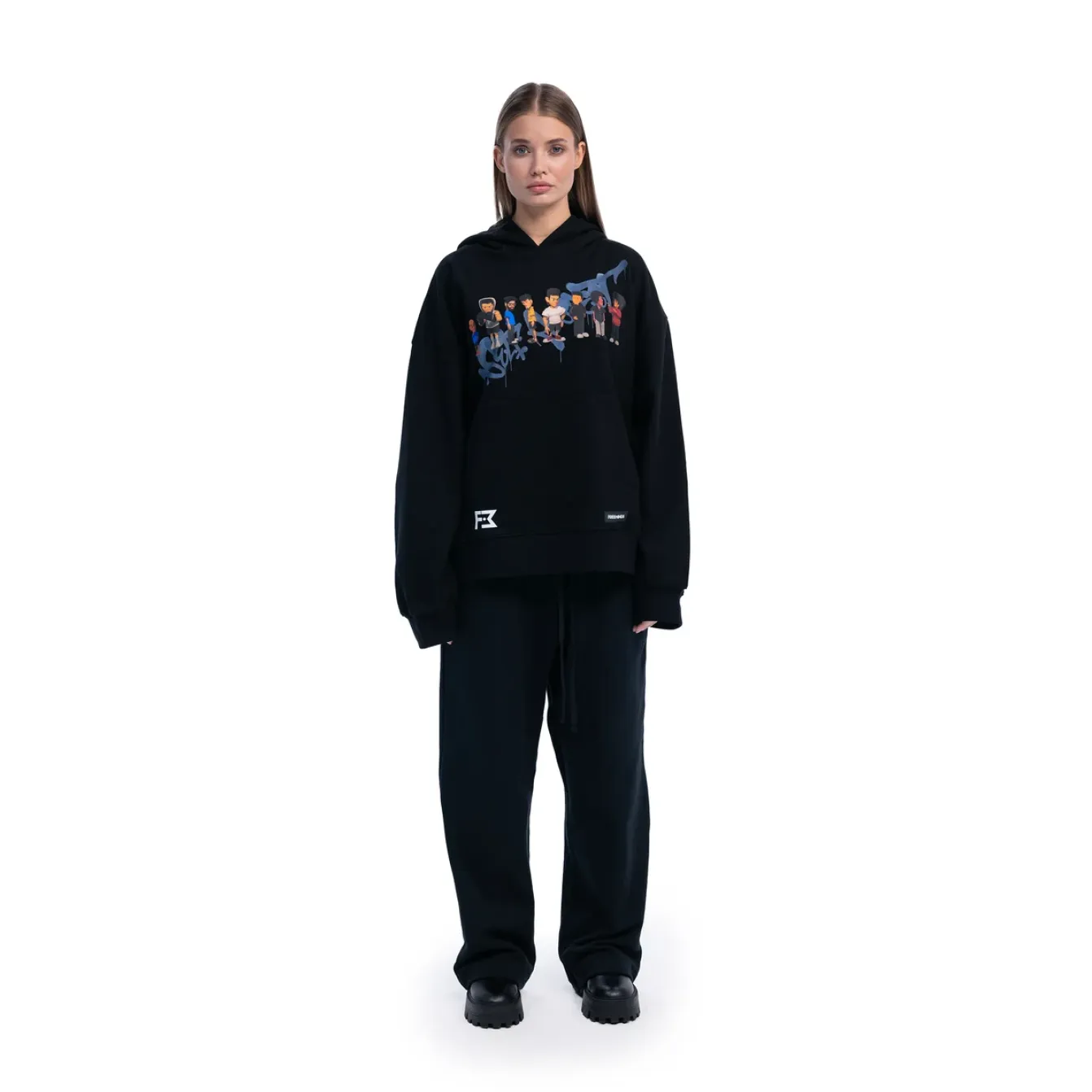 Freeminds - BLACK SELF-RESPECT CLUB OVERSIZED HOODIE