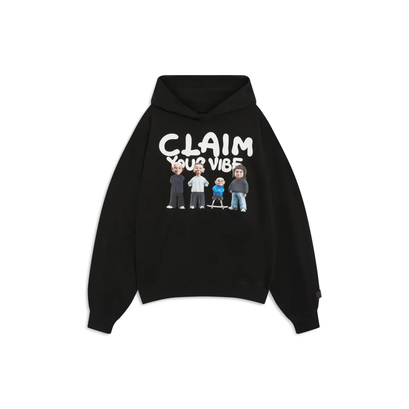 Freeminds - Claim your vibe fleece black hoodie Freeminds - Claim your vibe fleece black hoodie