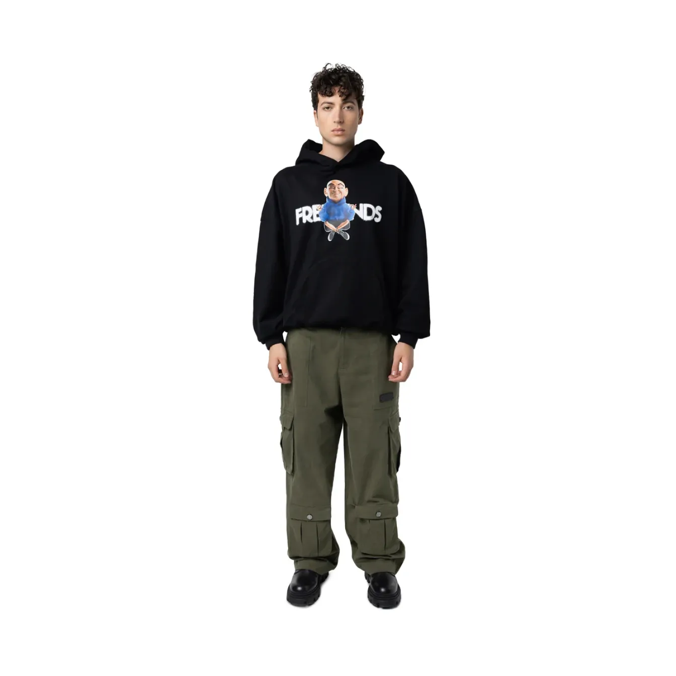 Freeminds - Mindful chill fleece black hoodie