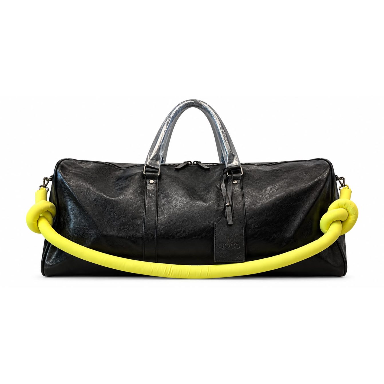 Black leather duffle bag Black leather duffle bag