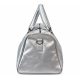 Silver leather duffle bag