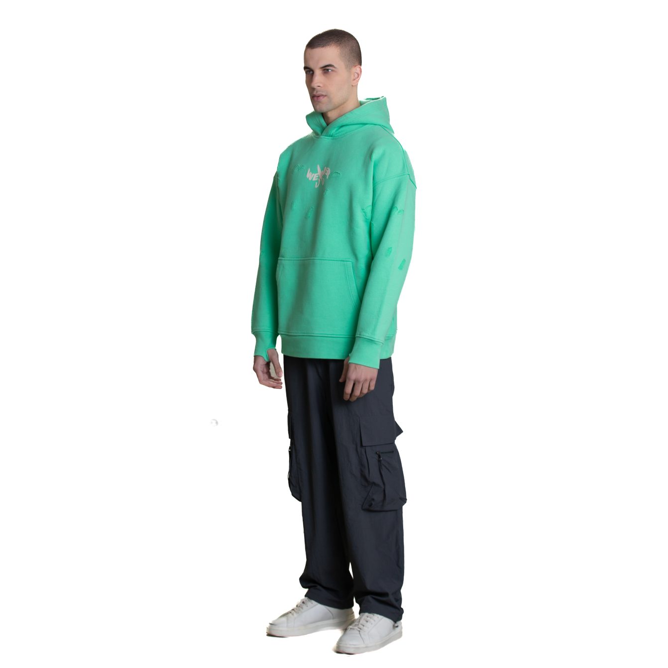 Slotted hoodie - Light green 09