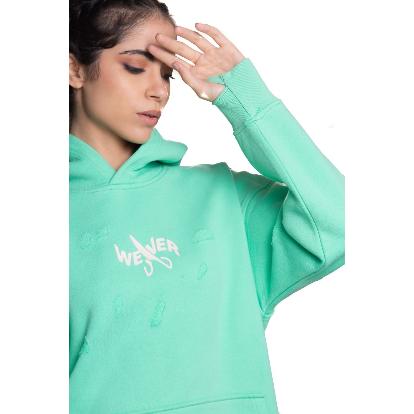 Slotted hoodie - Light green 09