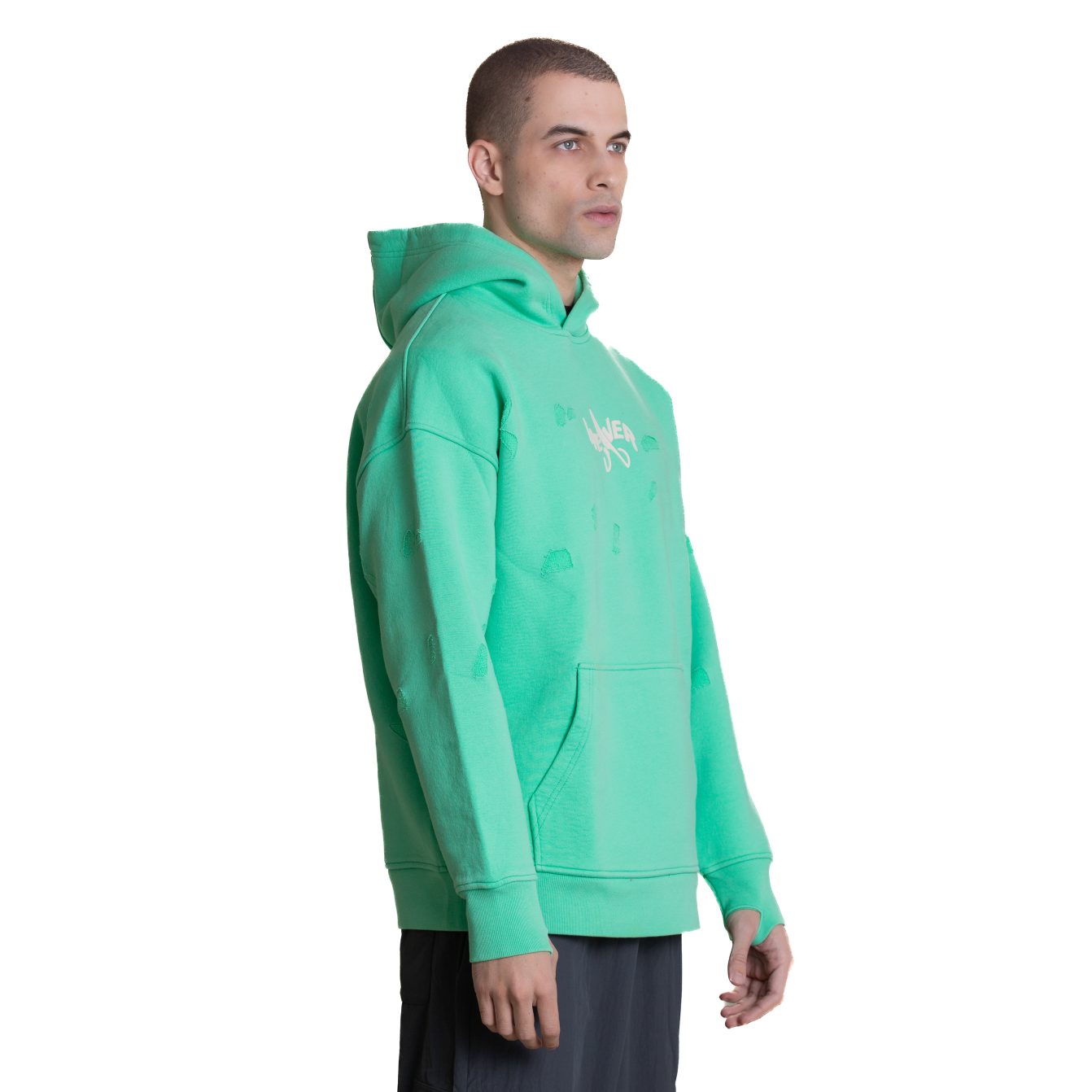 Slotted hoodie - Light green 09