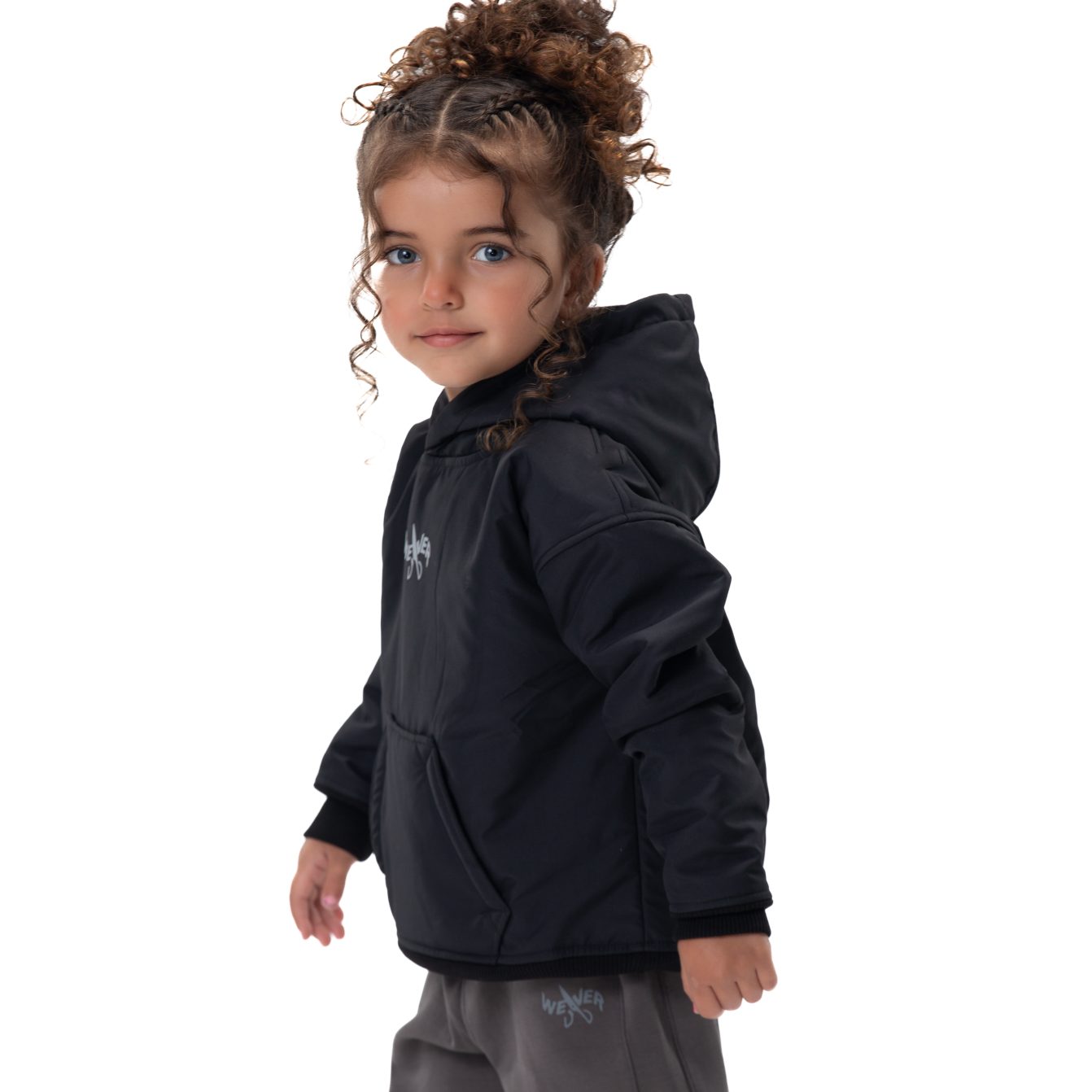 Kids Snowy Hoodie - Black