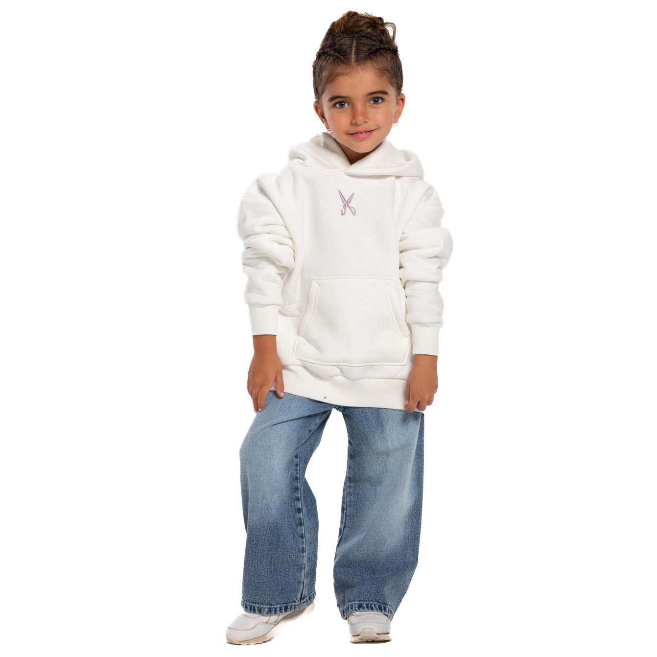 Kids Underground Off White / Pink Hoodie