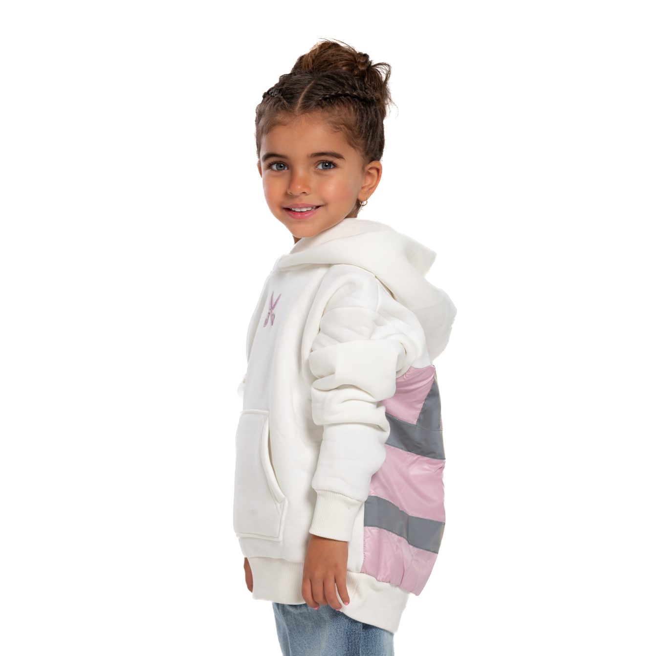 Kids Underground Off White / Pink Hoodie