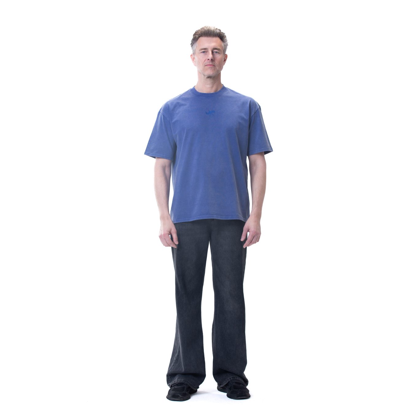 New washed T-shirt-Blue