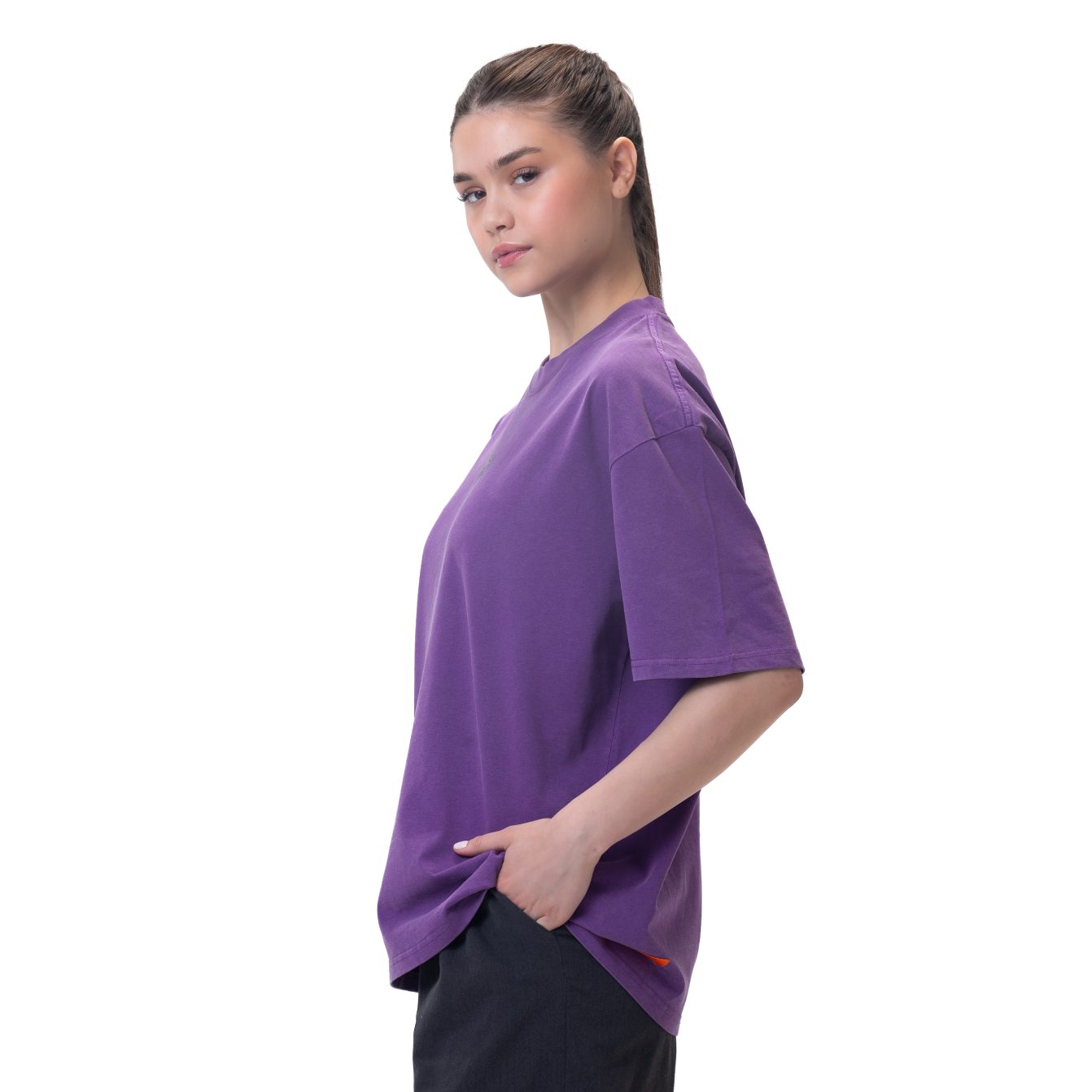 New washed T-shirt-purple
