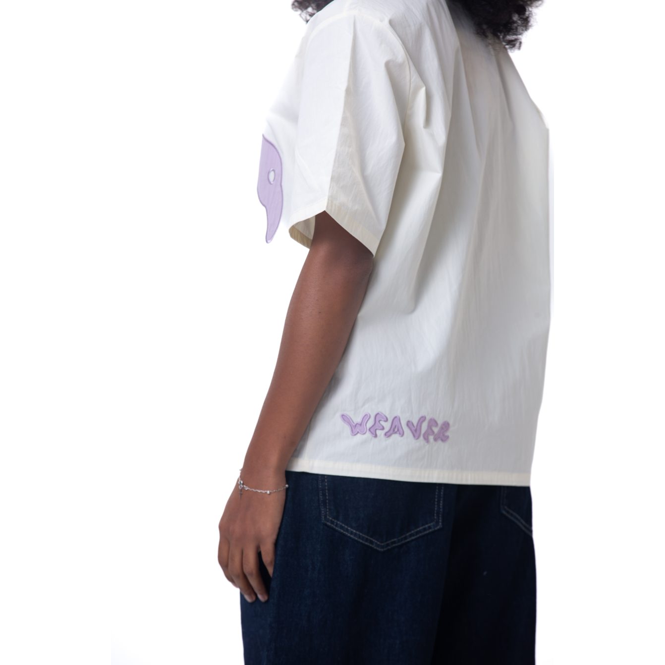 Unisex shirt-Light yellow-purple - Boxy