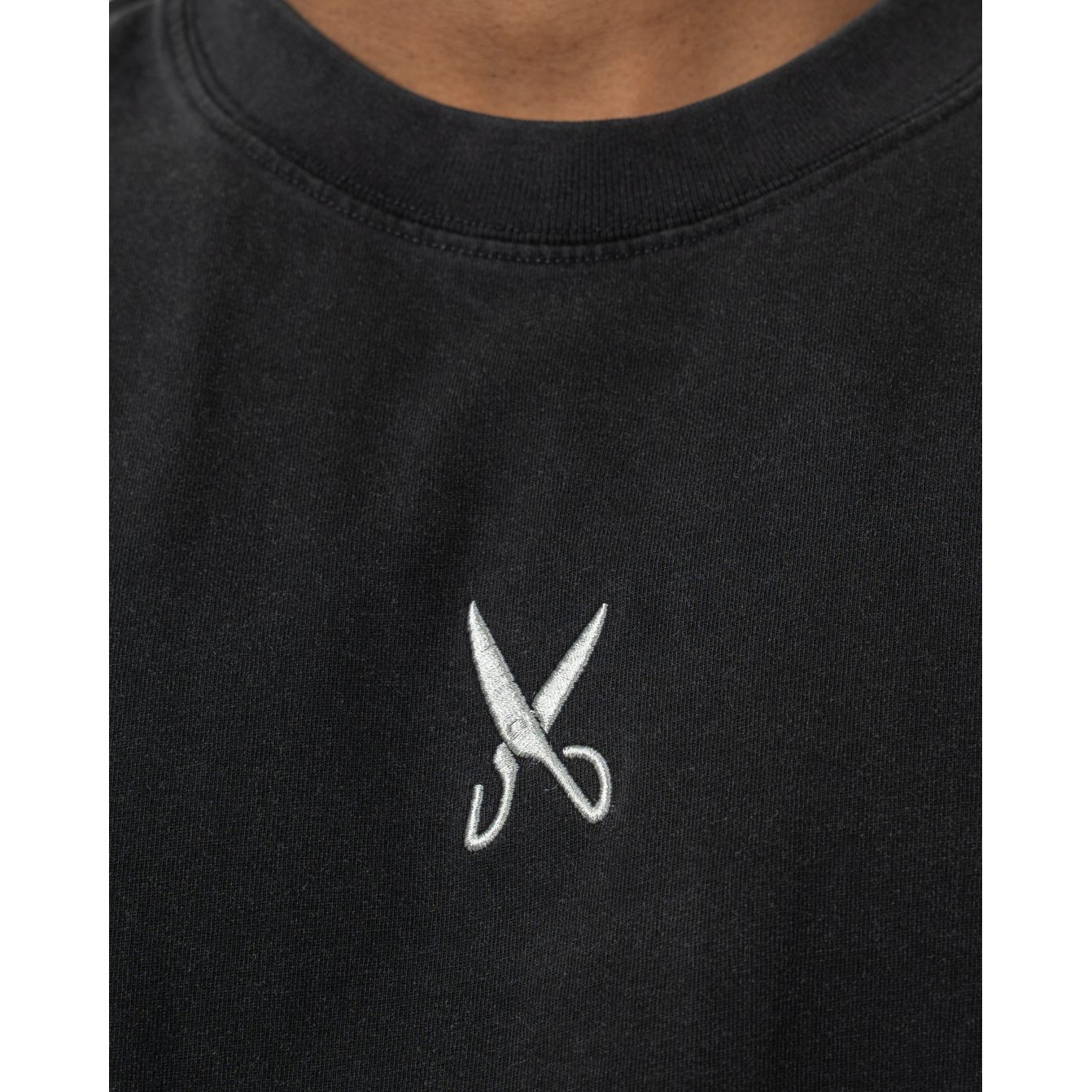 Plain Washed Oversize T-shirt - Black