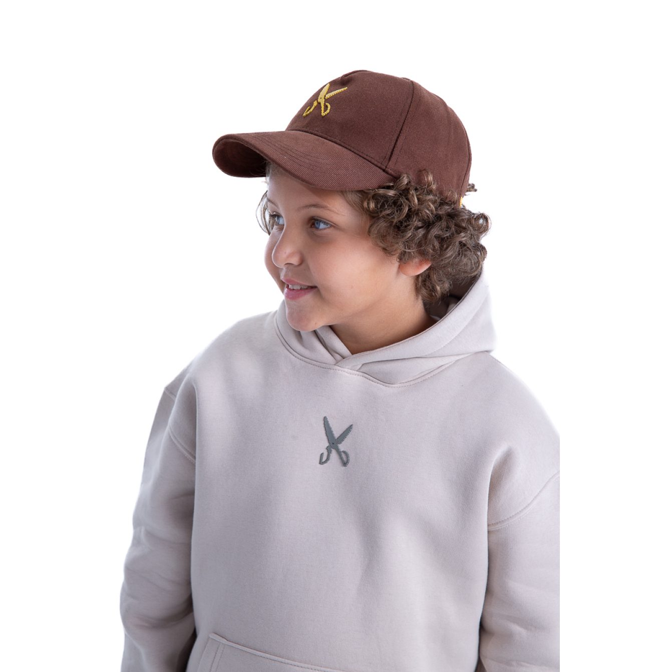 Kids Hoodie Zigzag - Beige