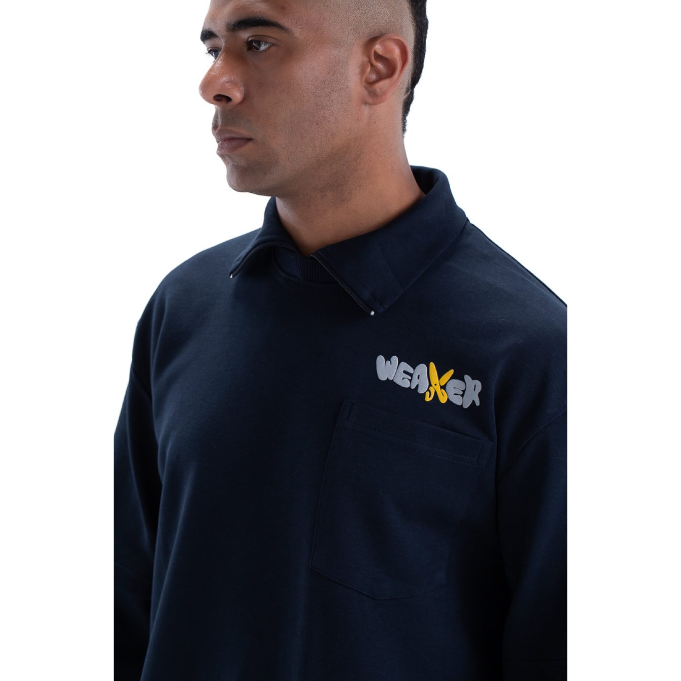weaver sweatshirt oversize - navy blue