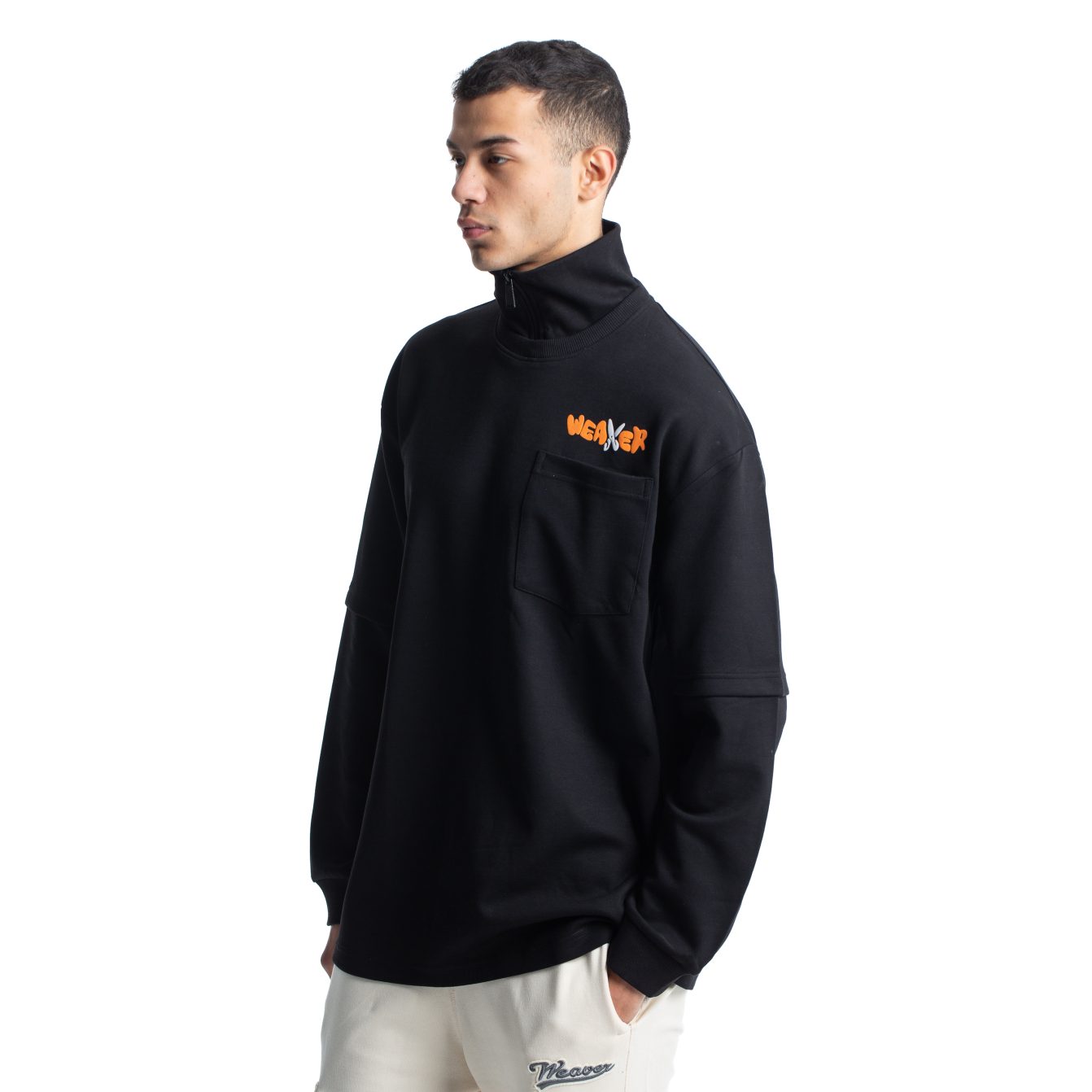 weaver sweatshirt oversize - Black