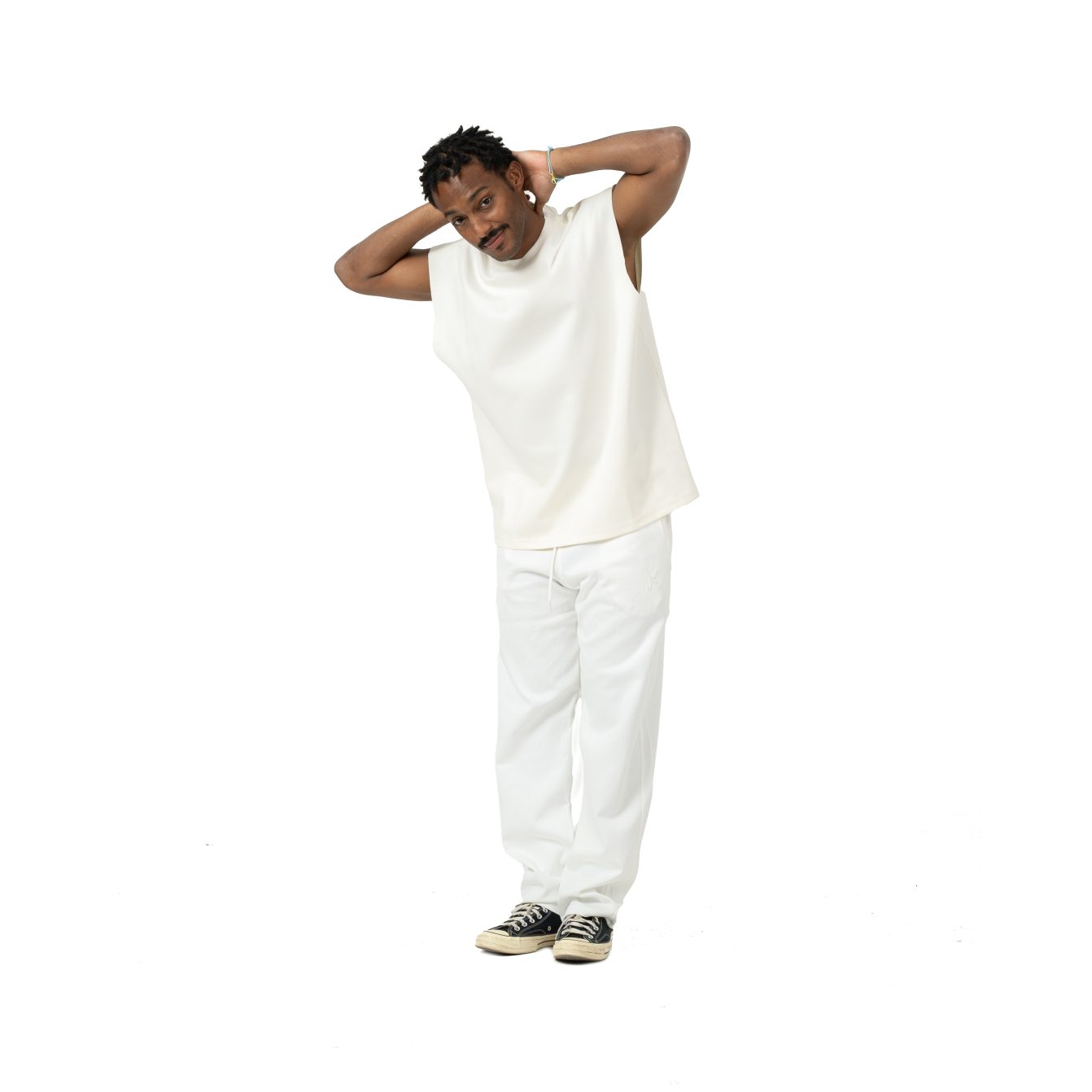 Pants zigzag logo - White