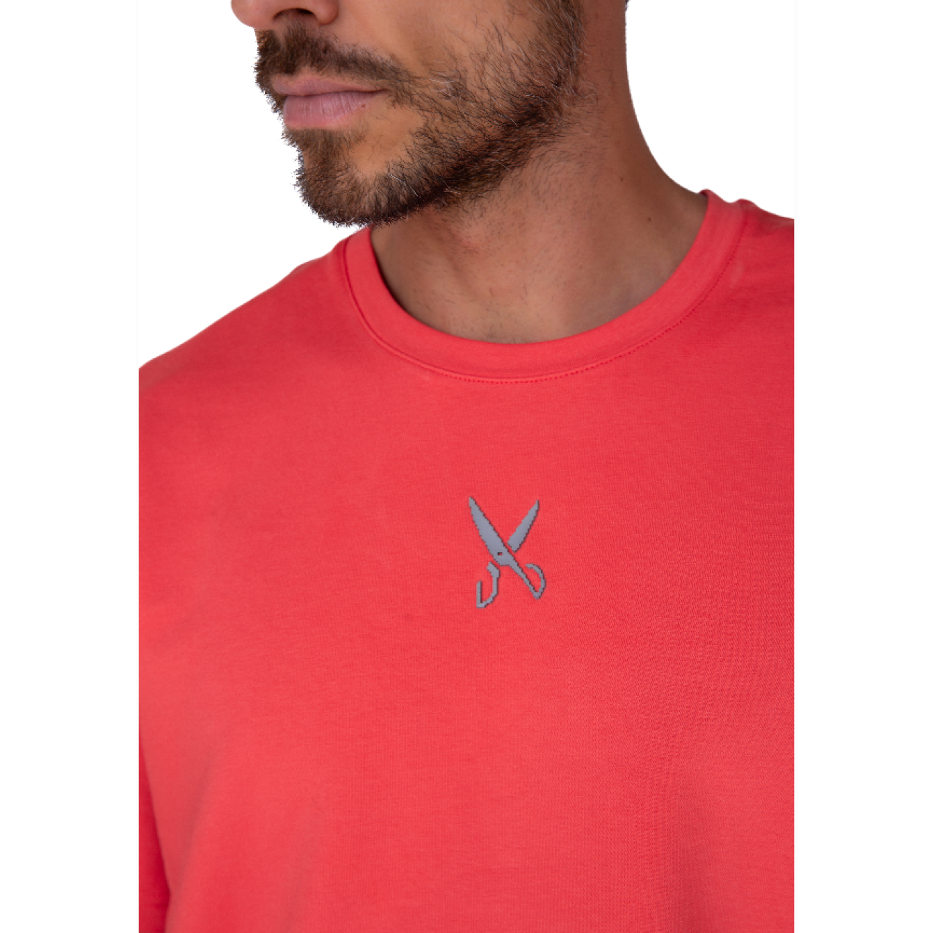 Plain T-shirt with zigzag logo - Coral
