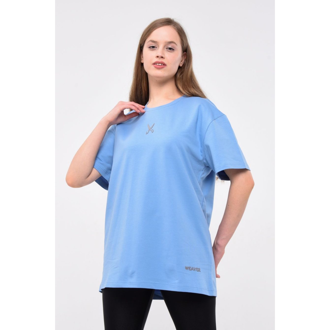 Plain T-shirt with zigzag logo - Baby Blue