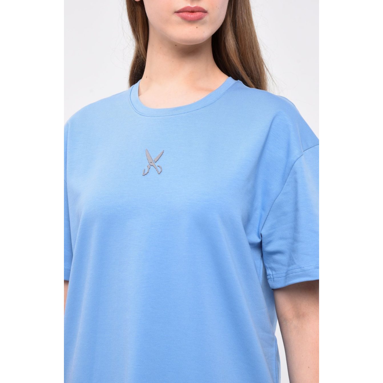 Plain T-shirt with zigzag logo - Baby Blue