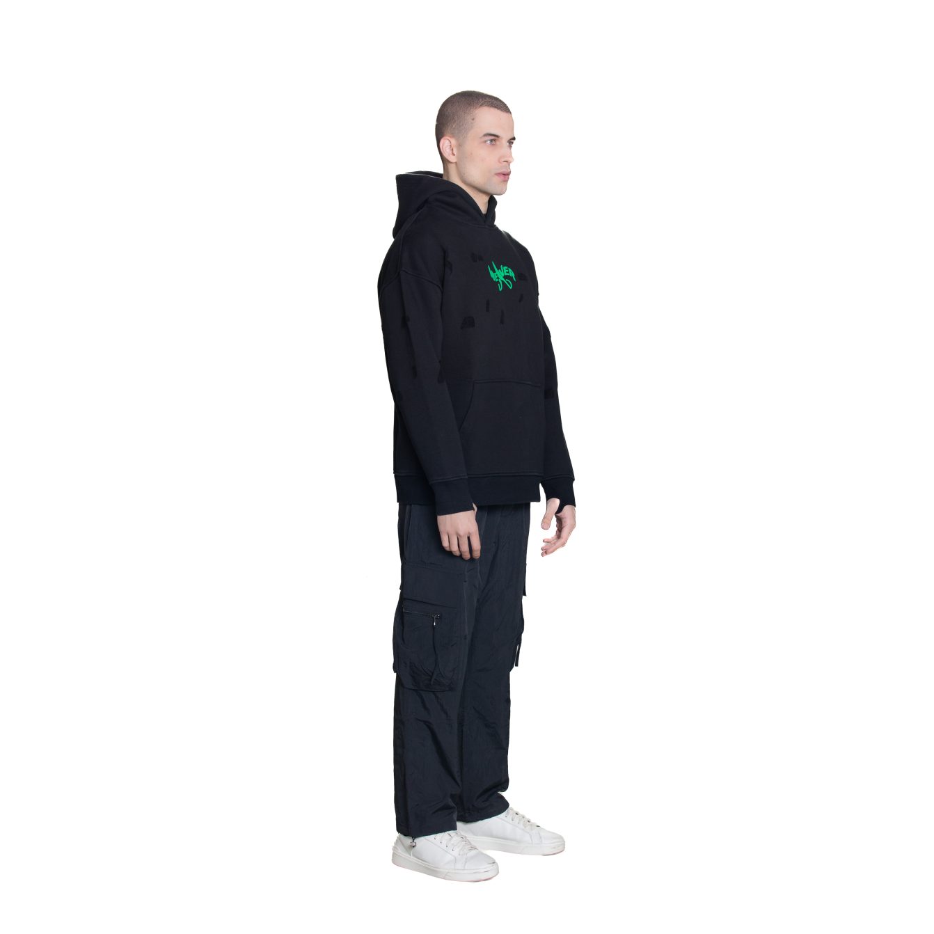 Slotted hoodie - Black 07
