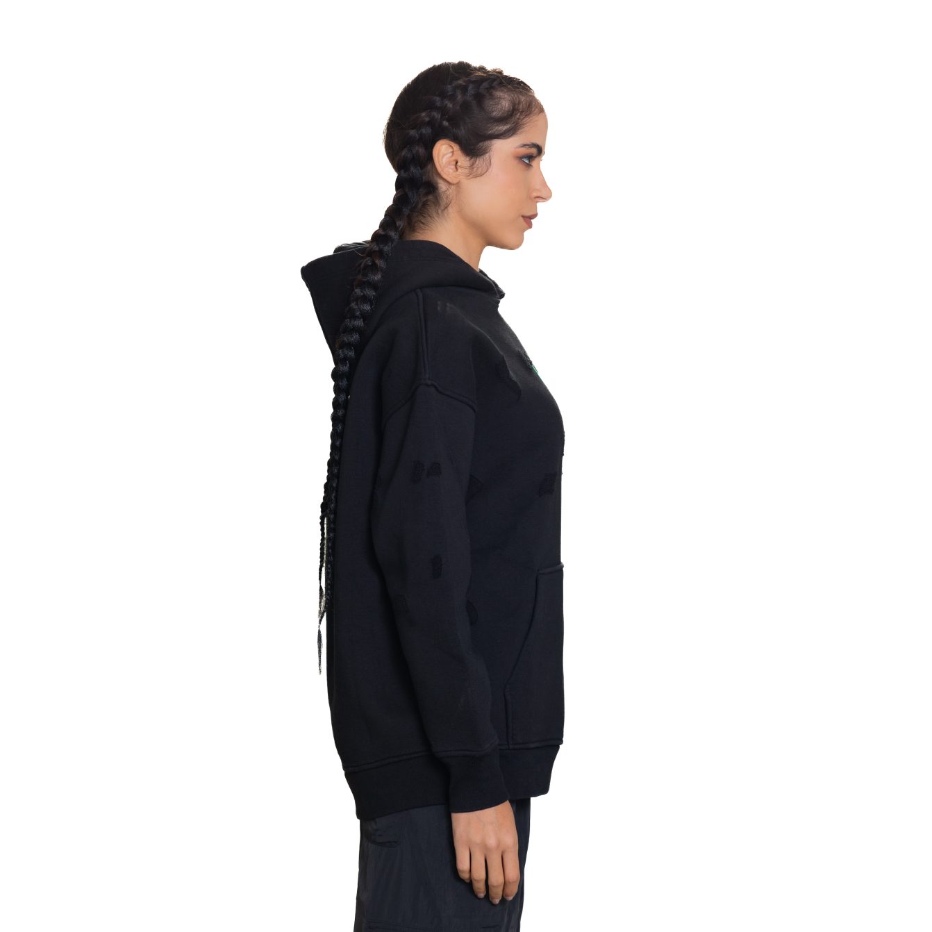 Slotted hoodie - Black 07