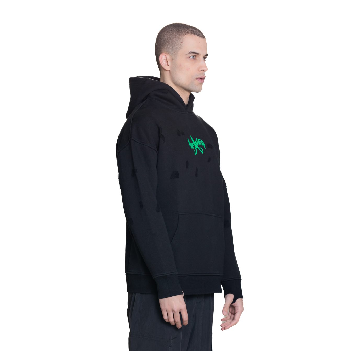 Slotted hoodie - Black 07