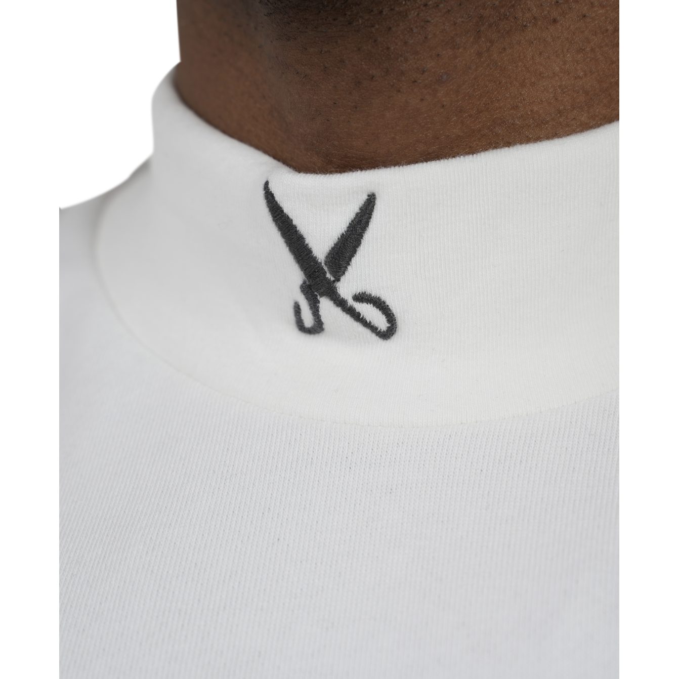 Plain Short Sleeve with Turtleneck - Off white