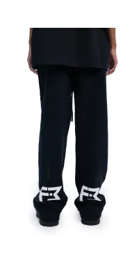 FREEMINDS - UNISEX BLACK RELAX FIT TRACK PANTS