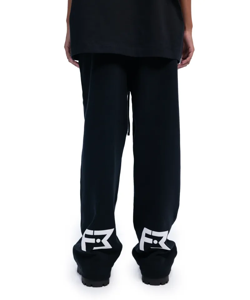 FREEMINDS - UNISEX BLACK RELAX FIT TRACK PANTS