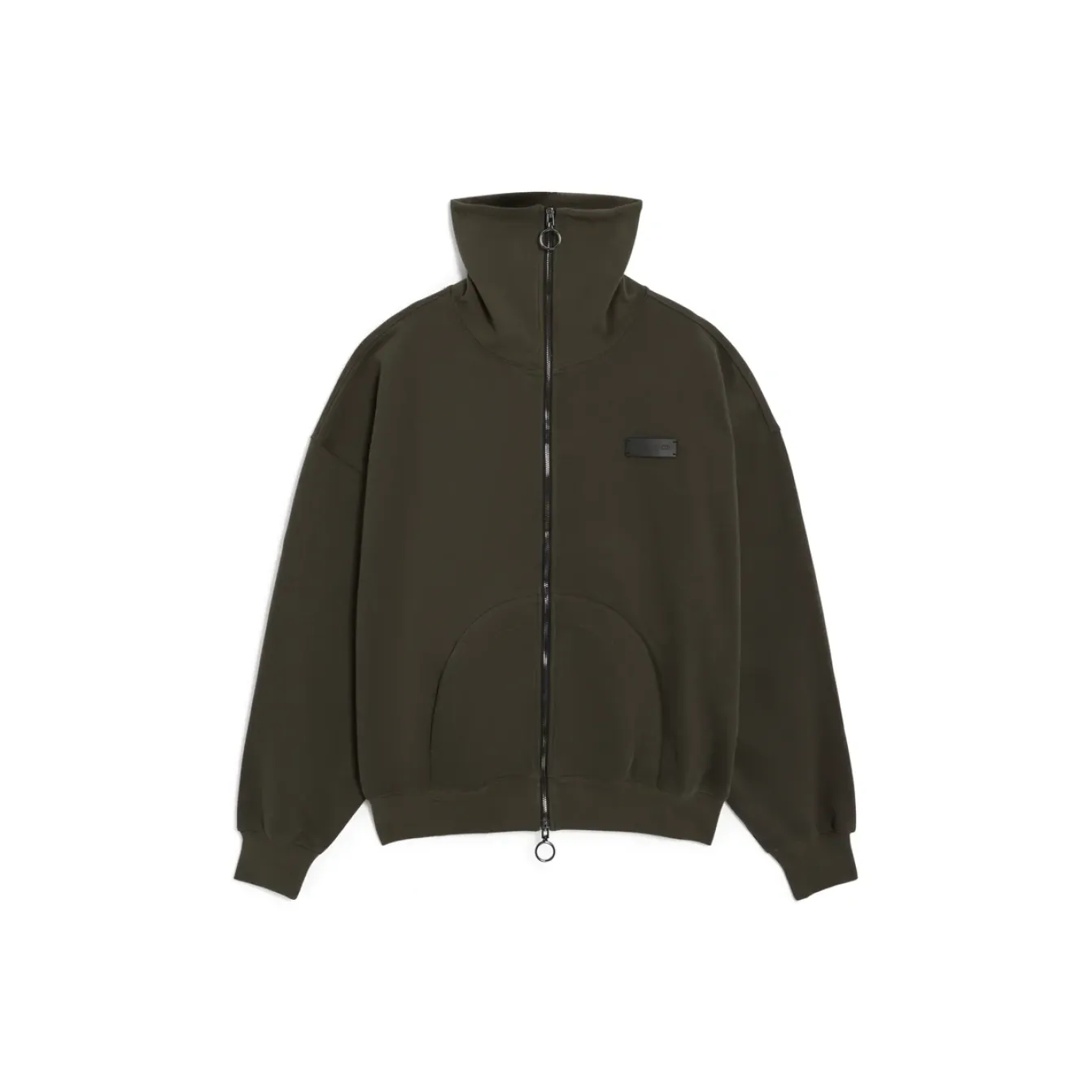 FREEMINDS - FREEMINDS FLEECE GREEN NAVY ZIP-UP SWEATSHIRT