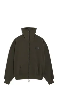 FREEMINDS - FREEMINDS FLEECE GREEN NAVY ZIP-UP SWEATSHIRT