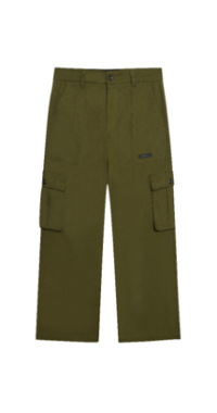 FREEMINDS - WASHED GREEN NAVY CARGO PANTS