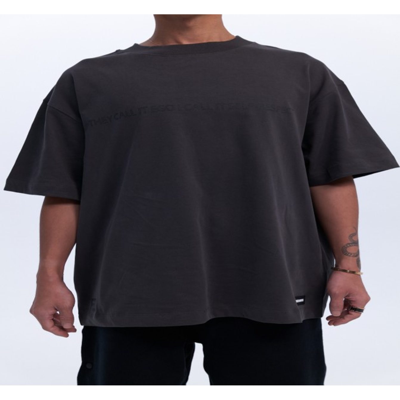WASHED GRAY EGO VS SELF-RESPECT T-SHIRT