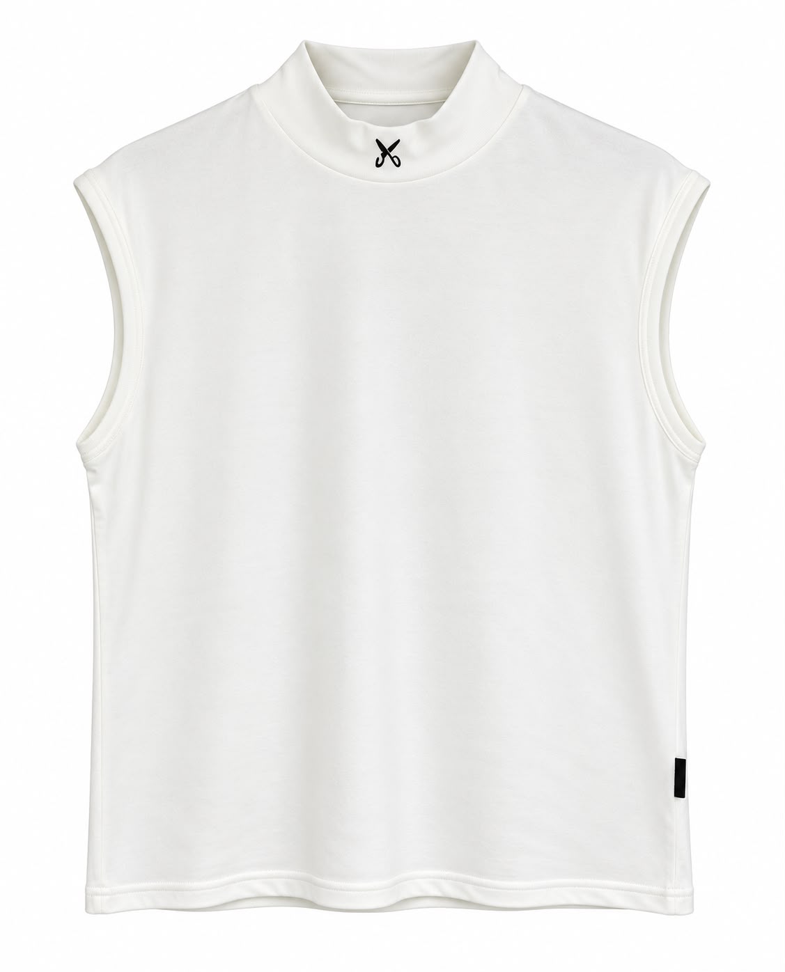 Plain Short Sleeve with Turtleneck - Off white
