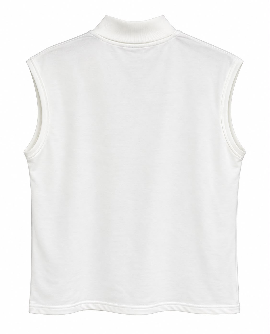Plain Short Sleeve with Turtleneck - Off white