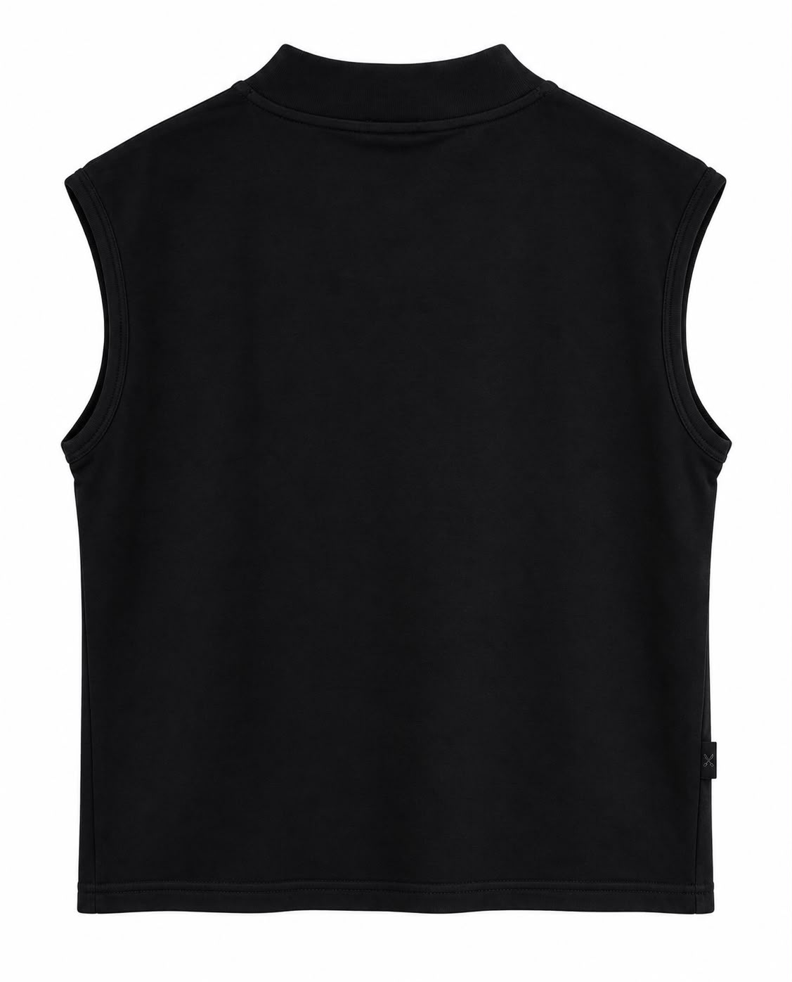 Plain Short Sleeve with Turtleneck - Black