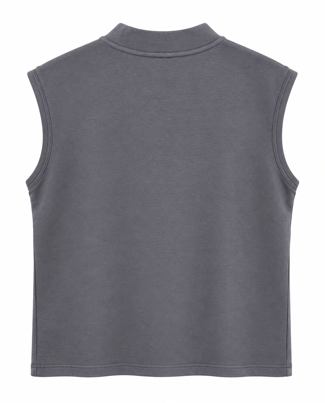 Plain Short Sleeve with Turtleneck - Grey
