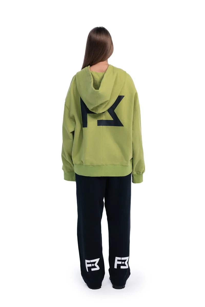 Freeminds - CYBER LIME FLEECE ZIP-UP HOODIE Freeminds - CYBER LIME FLEECE ZIP-UP HOODIE