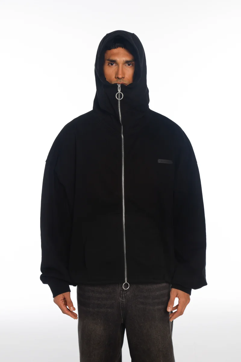 Freeminds Zip Up Washed Black Sweatshirt Freeminds Zip Up Washed Black Sweatshirt