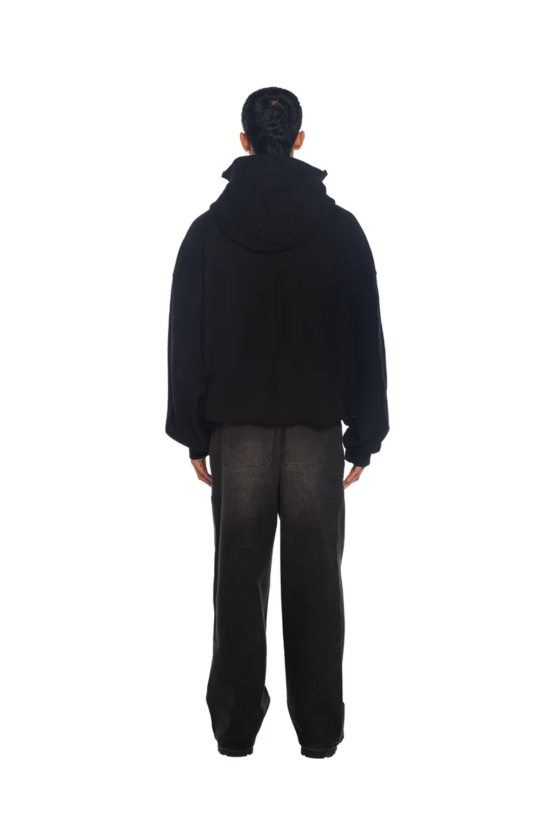 Freeminds Zip Up Washed Black Sweatshirt Freeminds Zip Up Washed Black Sweatshirt