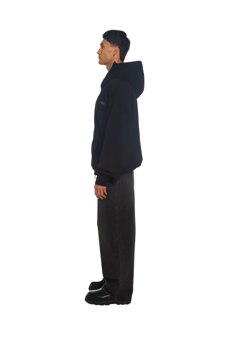 Freeminds Zip Up Washed Black Sweatshirt Freeminds Zip Up Washed Black Sweatshirt
