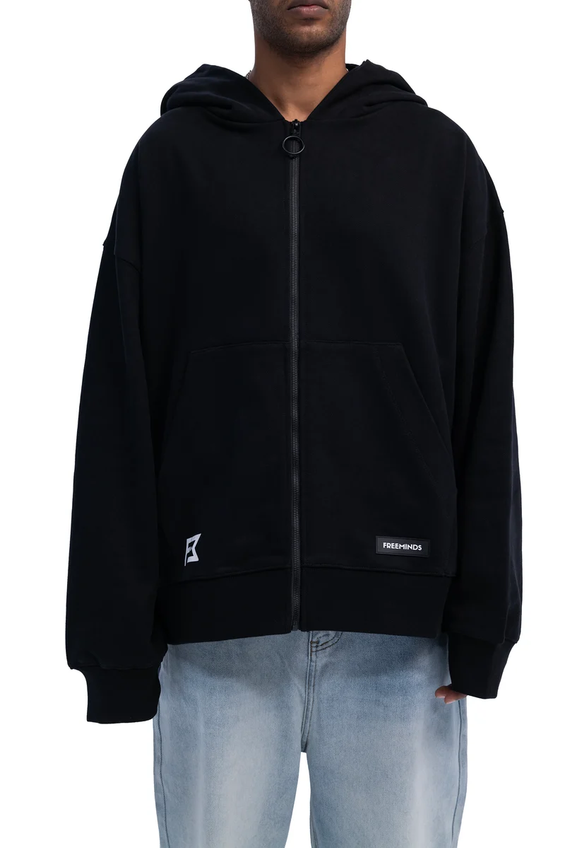 Freeminds - BLACK FLEECE ZIP-UP HOODIE