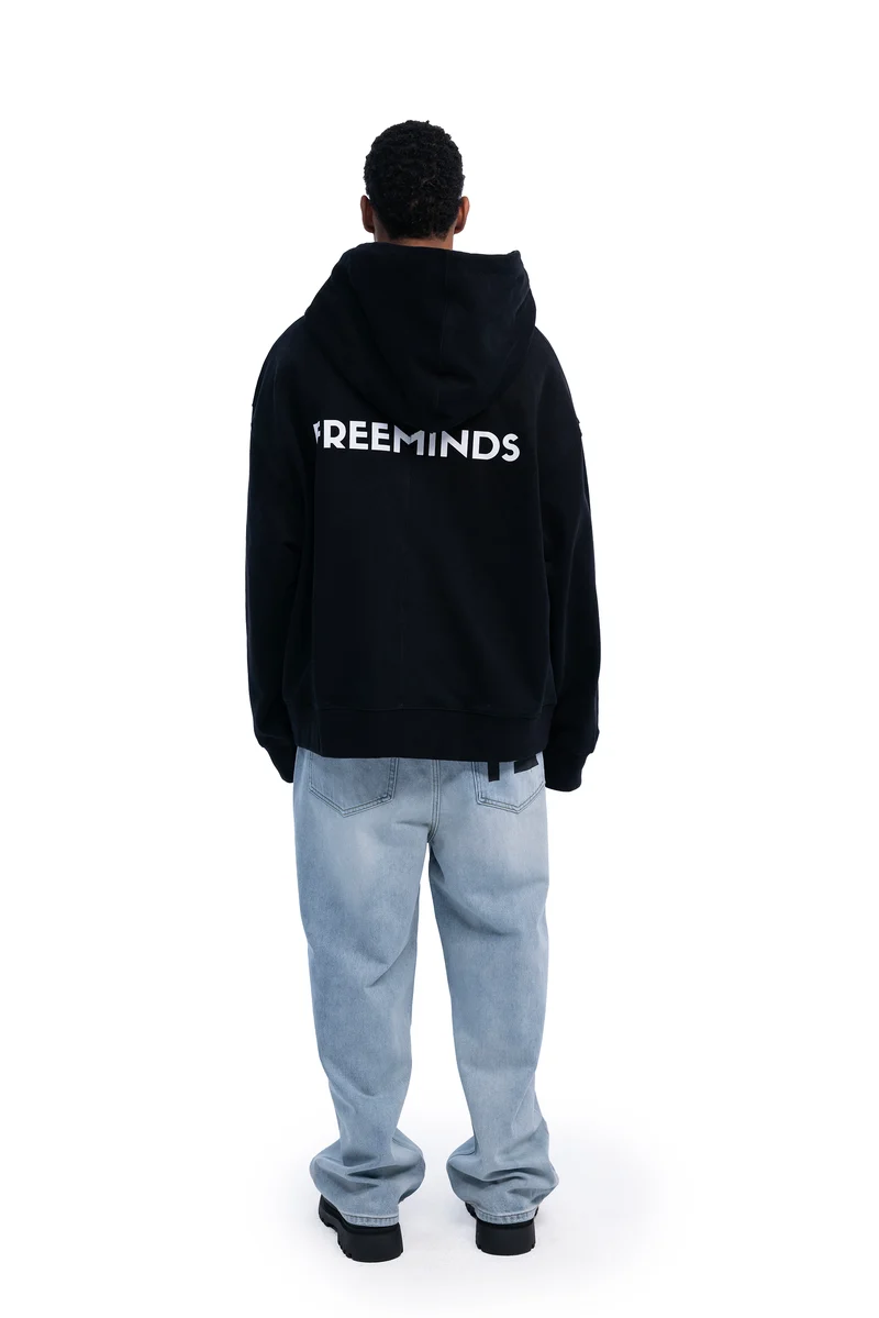 Freeminds - BLACK FLEECE ZIP-UP HOODIE