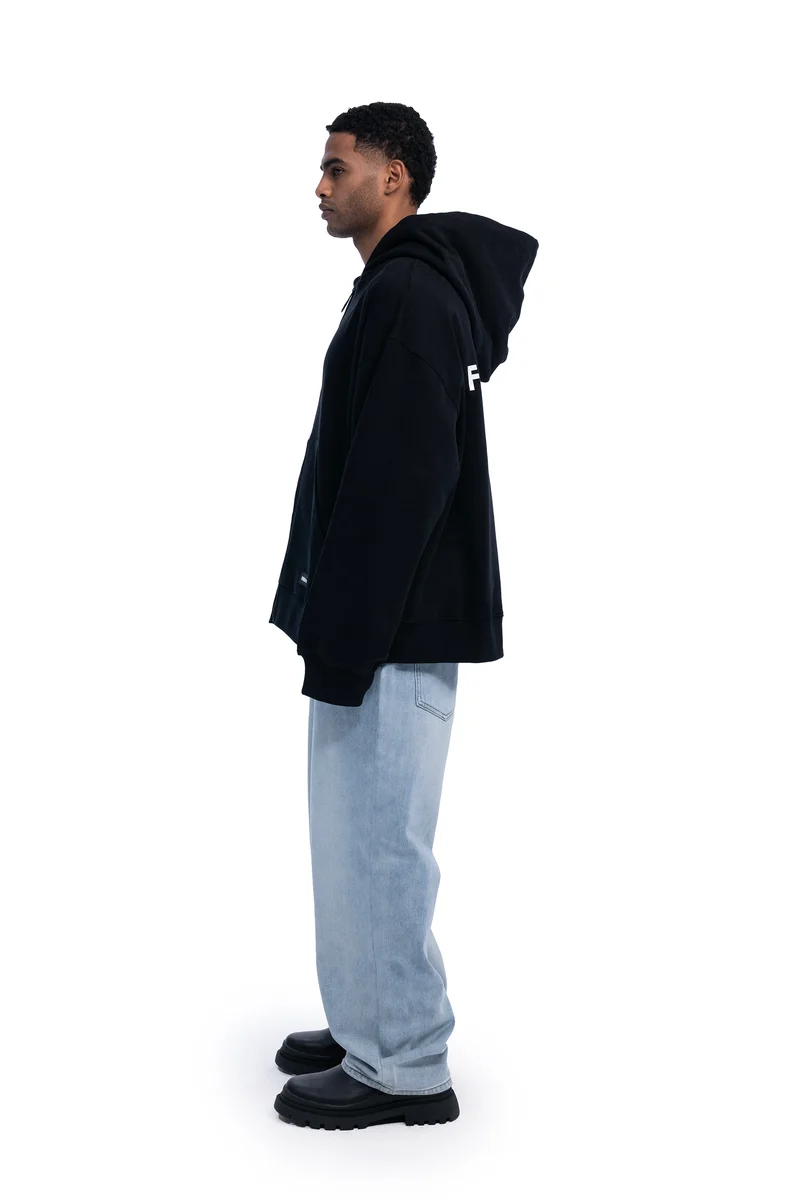 Freeminds - BLACK FLEECE ZIP-UP HOODIE