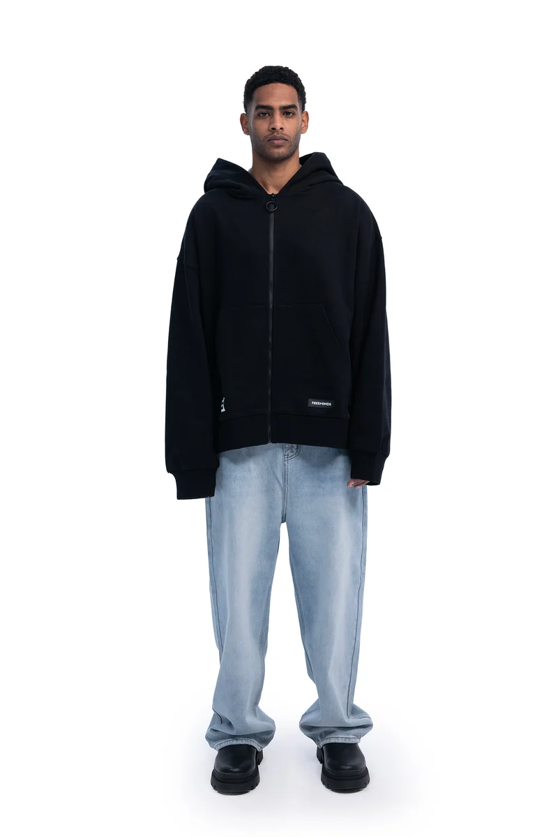 Freeminds - BLACK FLEECE ZIP-UP HOODIE