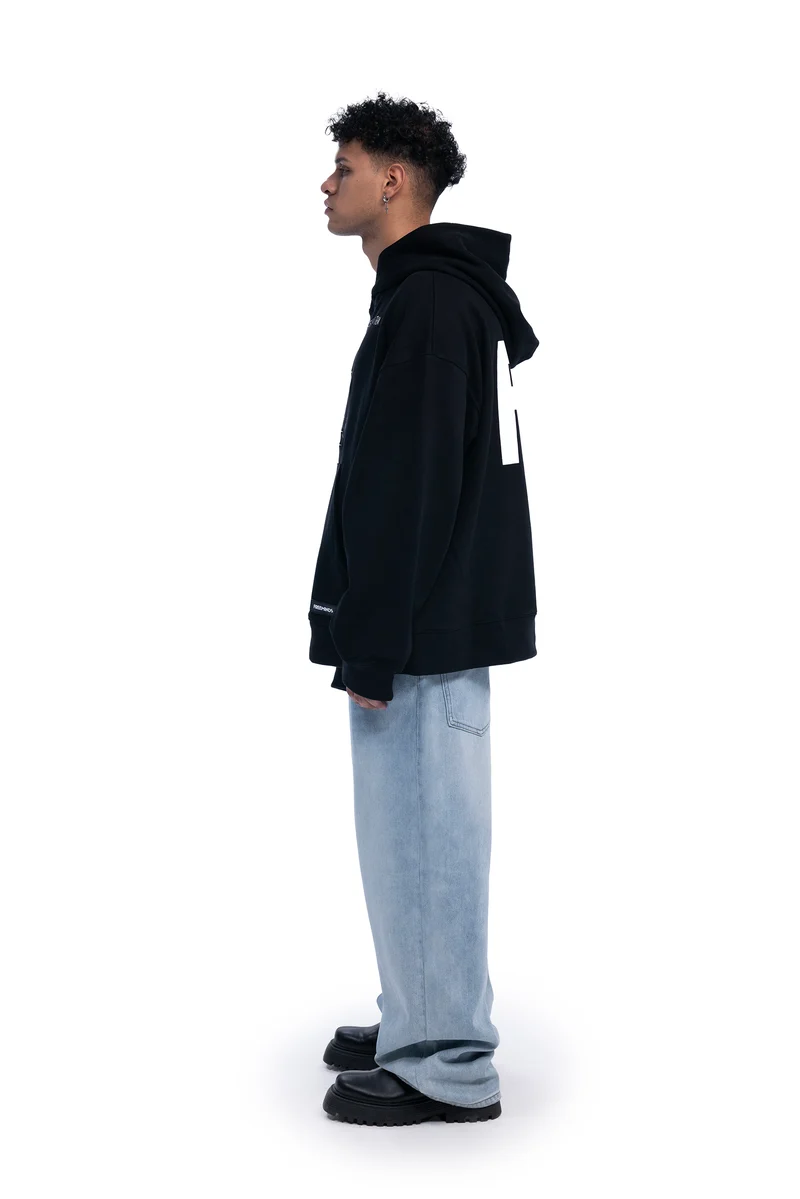 Freeminds - BLACK BOUNDARIES OVERSIZED HOODIE