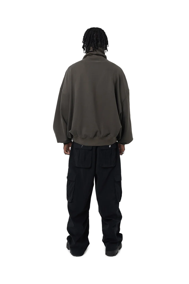 FREEMINDS - FREEMINDS FLEECE GREEN NAVY ZIP-UP SWEATSHIRT FREEMINDS - FREEMINDS FLEECE GREEN NAVY ZIP-UP SWEATSHIRT