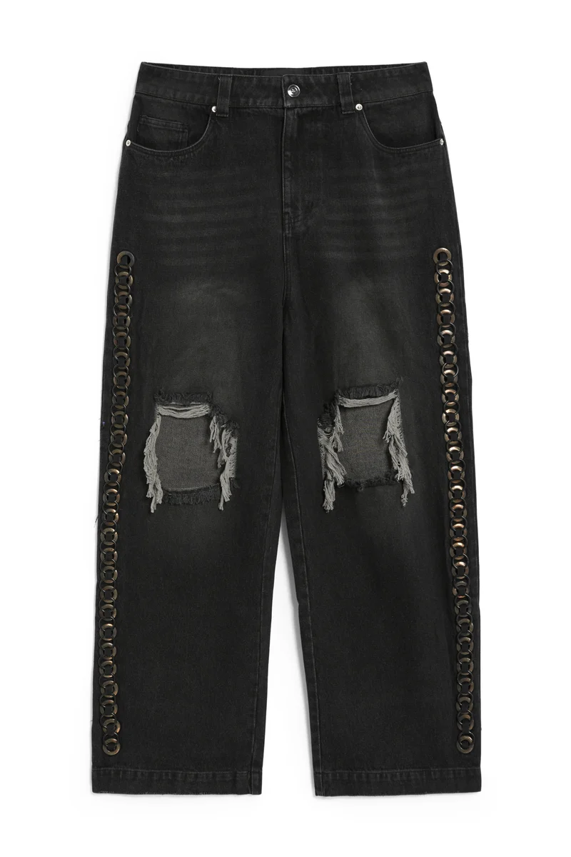 Freeminds Wide leg black denim Jeans