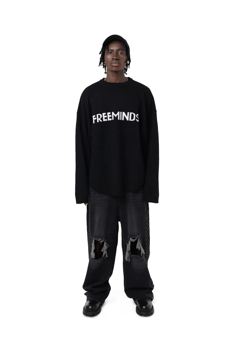 Freeminds Wide leg black denim Jeans